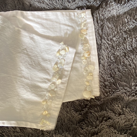 Ruby Rd. Petite White Jeans Capris with Beaded Trim on Jean’s legs. - Picture 10 of 10